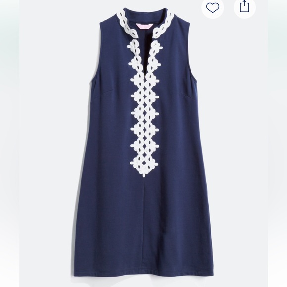 Lilly Pulitzer Dresses & Skirts - Lilly Pulitzer Calista Navy and White Shift Mini Dress Size Medium